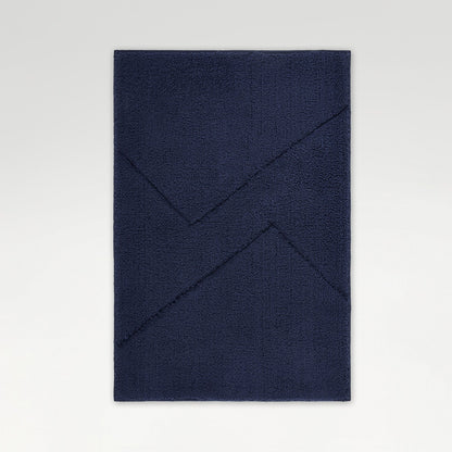Swift Flow Polyester Small Bath Mat, 1677 GSM, Solid, Navy