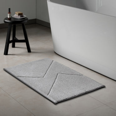 Swift Flow Polyester Small Bath Mat, 1677 GSM, Solid, Silver