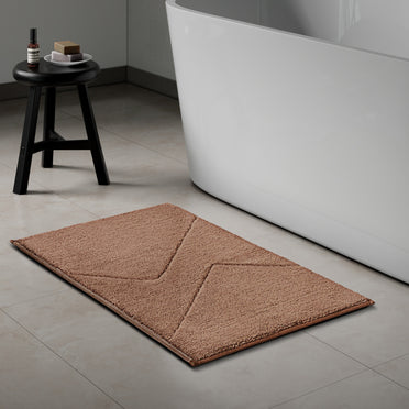 Swift Flow Polyester Small Bath Mat, 1677 GSM, Solid, Dark Brown