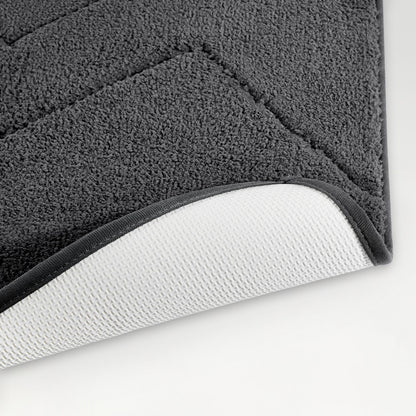 Swift Flow Polyester Small Bath Mat, 1677 GSM, Solid, Light Grey
