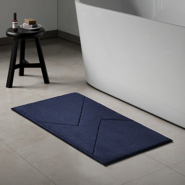 Swift Flow Polyester Large Bath Mat, 1659 GSM, Solid, Navy