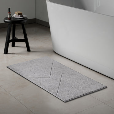 Swift Flow Polyester Large Bath Mat, 1659 GSM, Solid, Silver