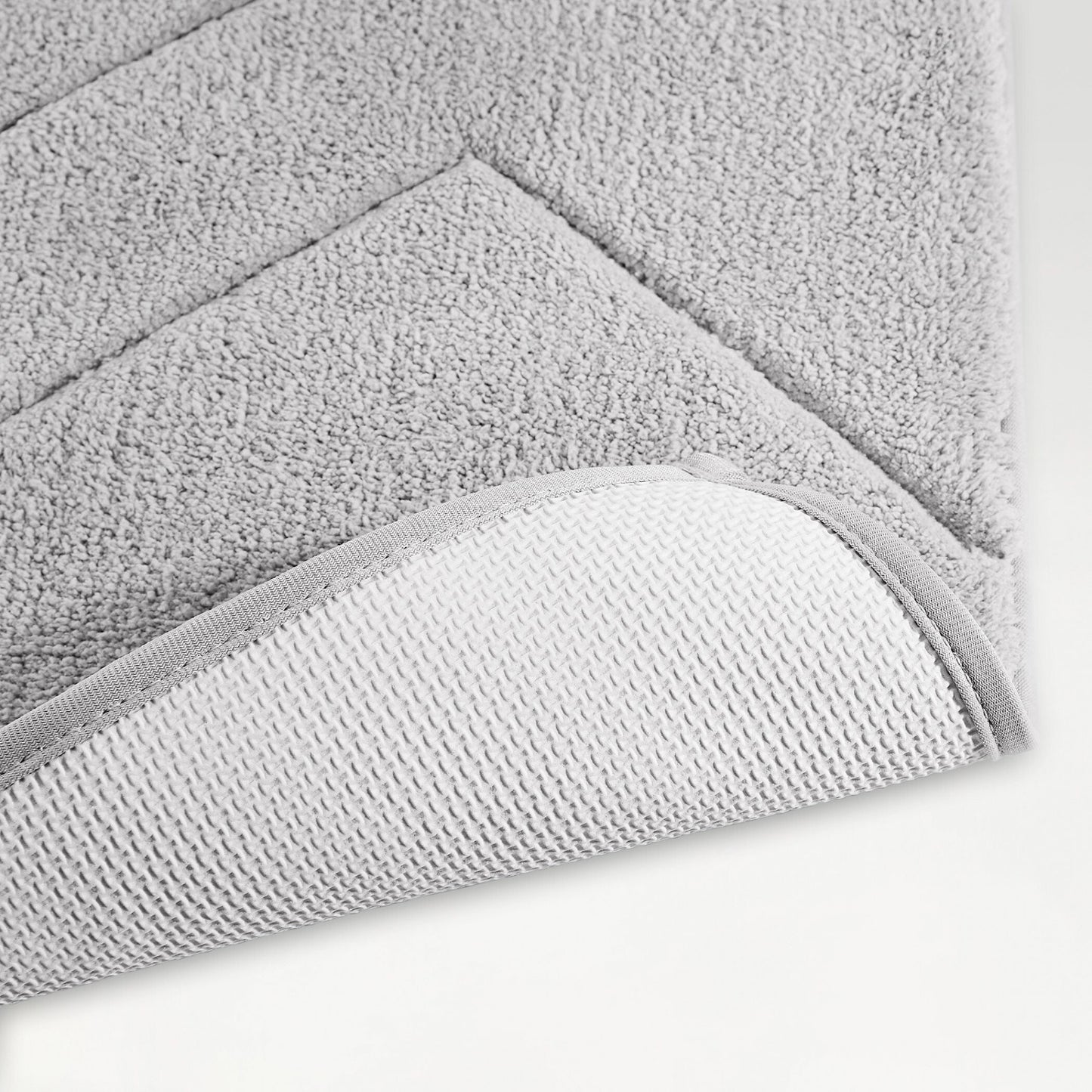 Swift Flow Polyester Large Bath Mat, 1659 GSM, Solid, Silver