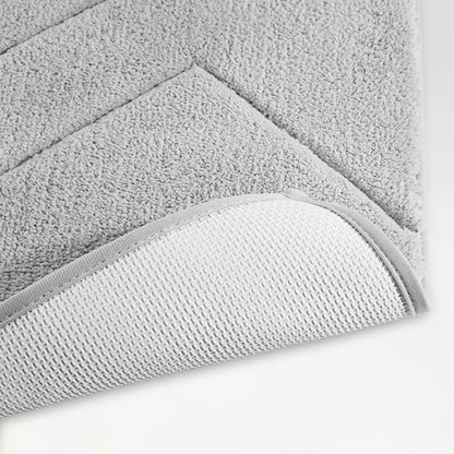Swift Flow Polyester Large Bath Mat, 1659 GSM, Solid, Silver