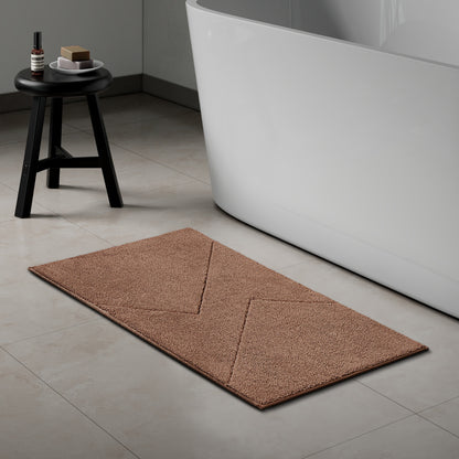 Swift Flow Polyester Large Bath Mat, 1659 GSM, Solid, Dark Brown