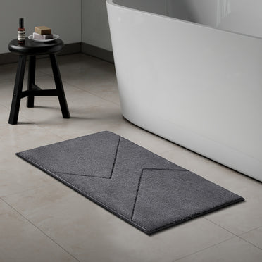 Swift Flow Polyester Large Bath Mat, 1659 GSM, Solid, Light Grey