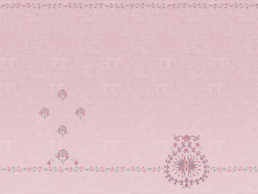 Luxury Egyptian Cotton  Large Bedsheet, 350 TC, Ornate, Blush