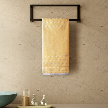 Airsoft 100% Cotton Hand Towel Set (2 Pcs), 450 GSM, Solid, Yellow