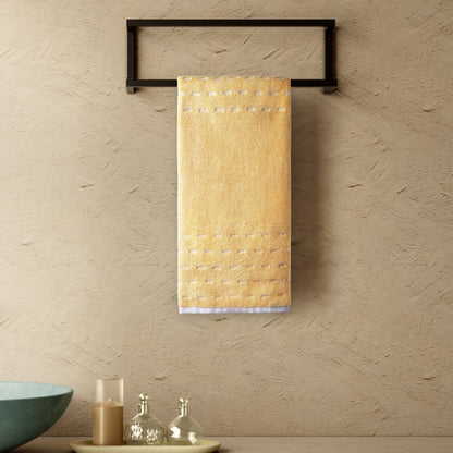 Airsoft 100% Cotton Hand Towel Set (2 Pcs), 450 GSM, Solid, Yellow