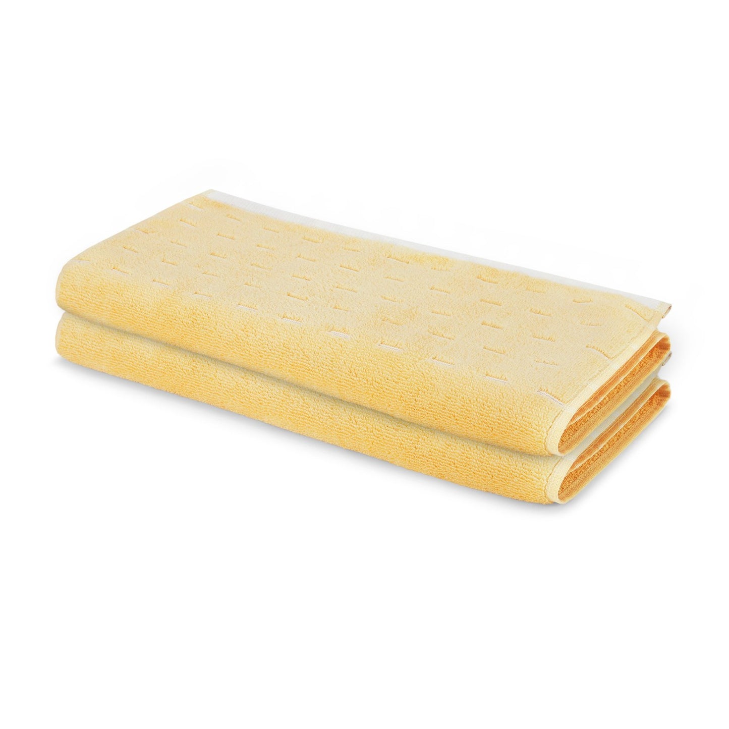 Airsoft 100% Cotton Hand Towel Set (2 Pcs), 450 GSM, Solid, Yellow