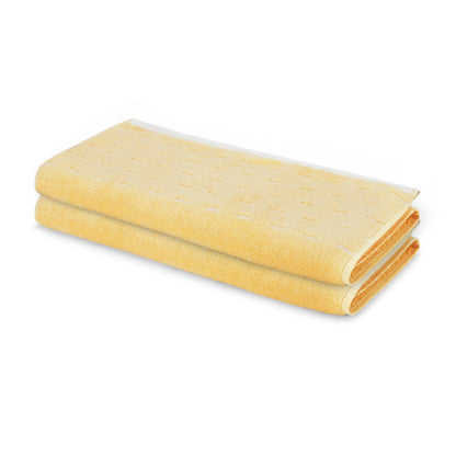 Airsoft 100% Cotton Hand Towel Set (2 Pcs), 450 GSM, Solid, Yellow