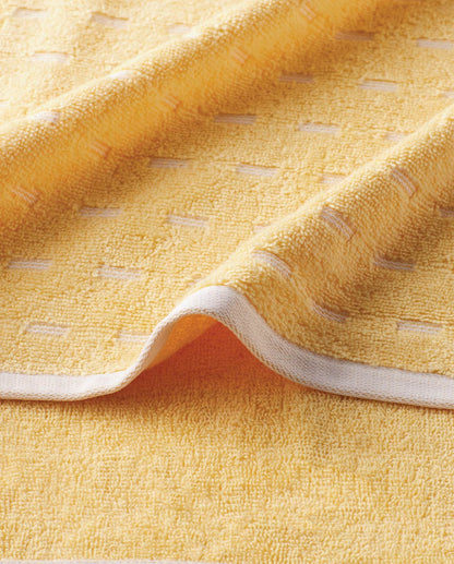 Airsoft 100% Cotton Hand Towel Set (2 Pcs), 450 GSM, Solid, Yellow