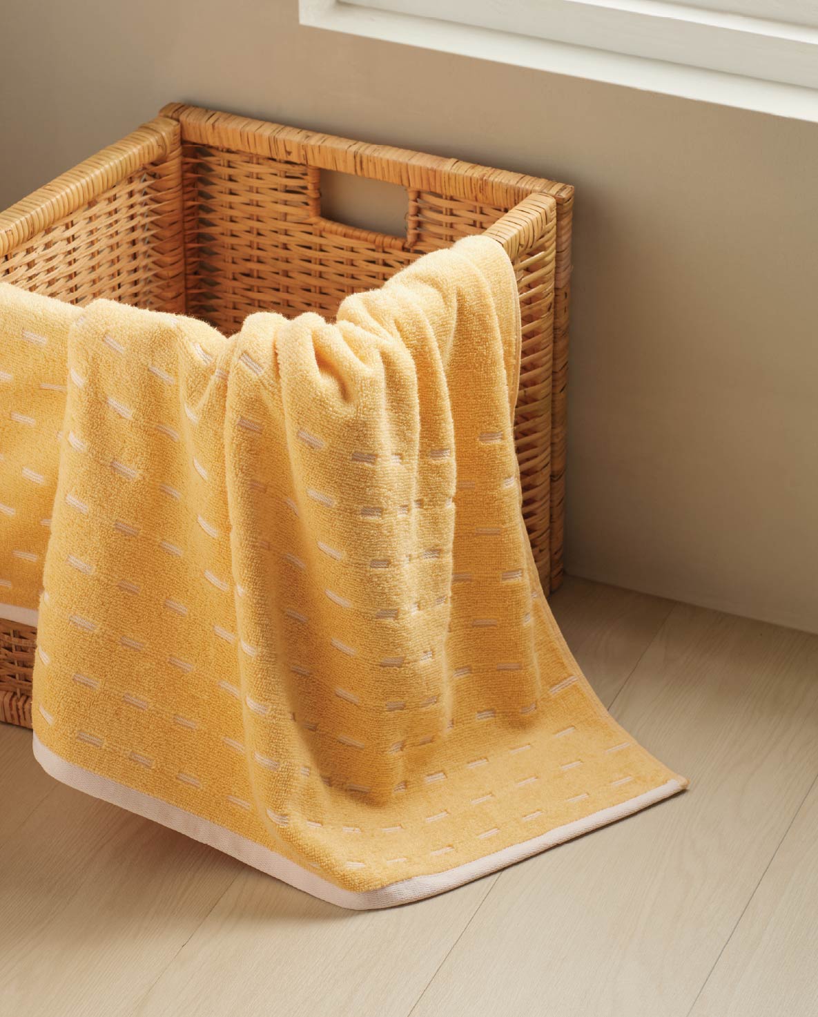 Airsoft 100% Cotton Hand Towel Set (2 Pcs), 450 GSM, Solid, Yellow