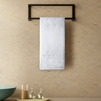 Airsoft 100% Cotton Hand Towel Set (2 Pcs), 450 GSM, Solid, White
