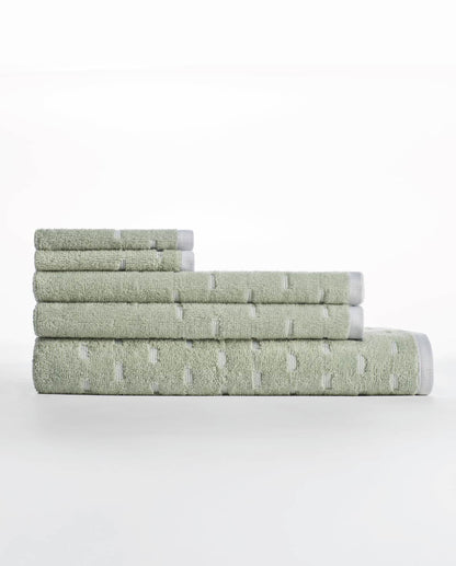 Airsoft 100% Cotton Hand Towel Set (2 Pcs), 450 GSM, Solid, Light Green