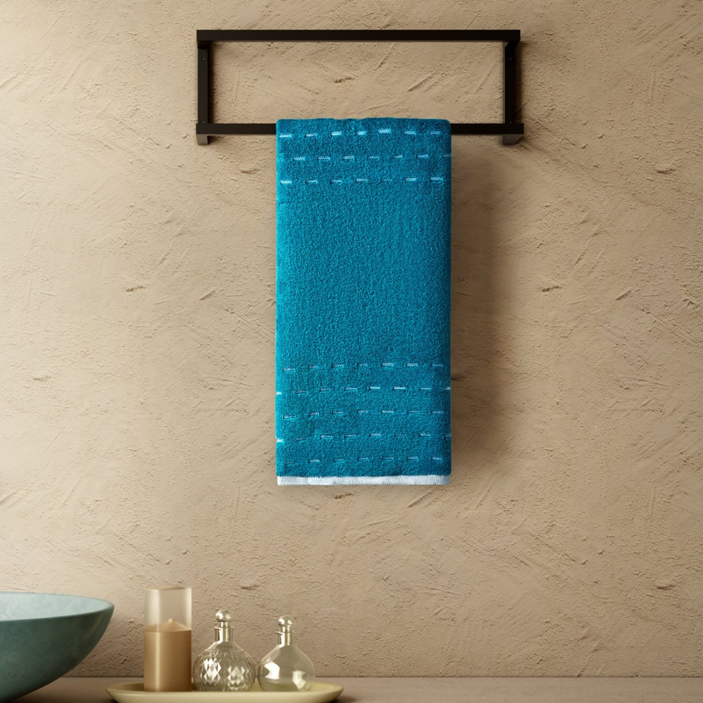 Airsoft 100% Cotton Hand Towel Set (2 Pcs), 450 GSM, Solid, Dark Teal