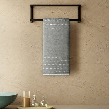 Airsoft 100% Cotton Hand Towel Set (2 Pcs), 450 GSM, Solid, Grey