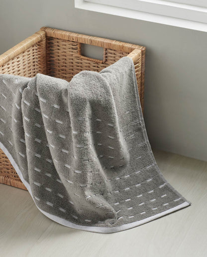 Airsoft 100% Cotton Hand Towel Set (2 Pcs), 450 GSM, Solid, Grey