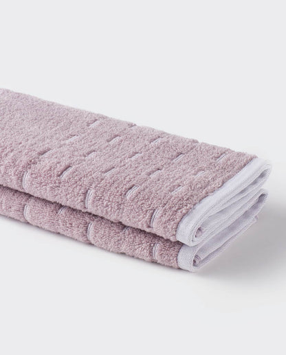 Airsoft 100% Cotton Hand Towel Set (2 Pcs), 450 GSM, Solid, Light Violet