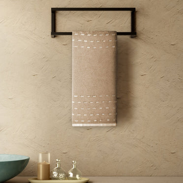 Airsoft 100% Cotton Hand Towel Set (2 Pcs), 450 GSM, Solid, Beige