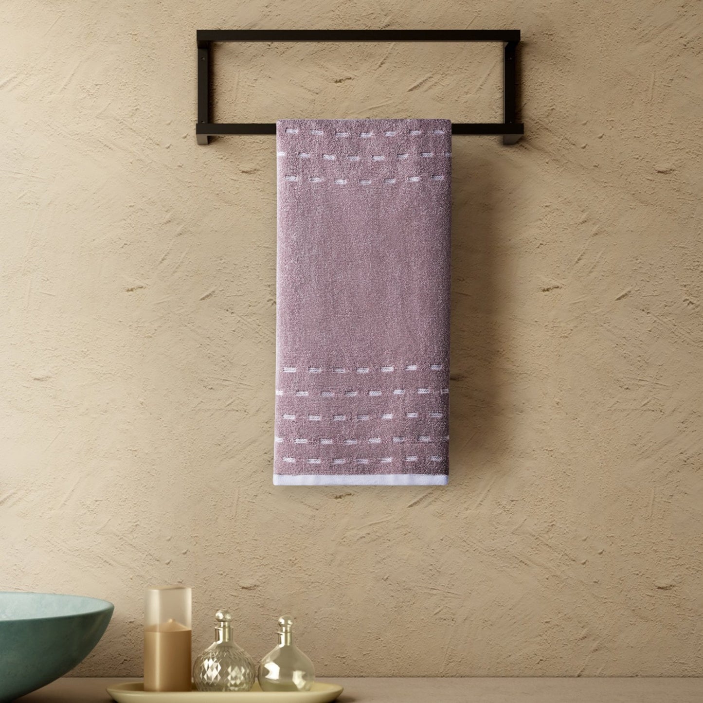 Airsoft 100% Cotton Hand Towel Set (2 Pcs), 450 GSM, Solid, Light Violet