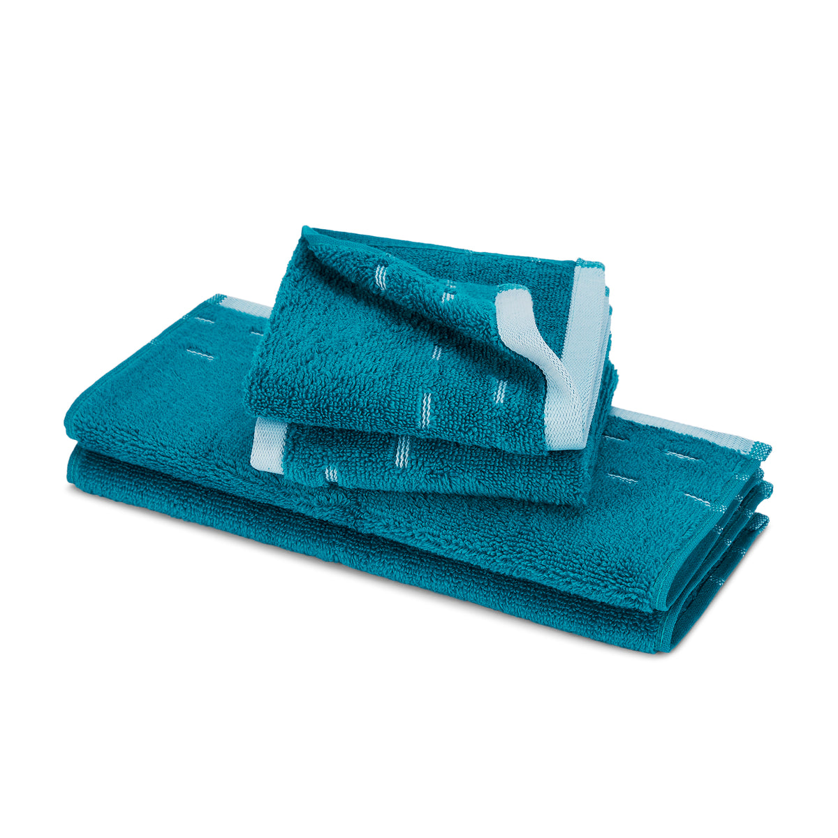 Airsoft 100% Cotton Face Towel Set (4 Pcs), 450 GSM, Solid, Dark Teal