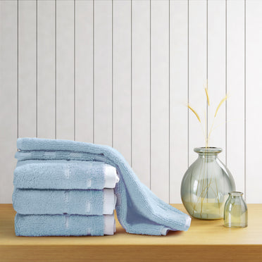 Airsoft 100% Cotton Face Towel, 450 GSM, Solid, Light Blue