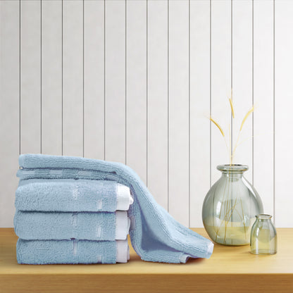 Airsoft 100% Cotton Face Towel, 450 GSM, Solid, Light Blue