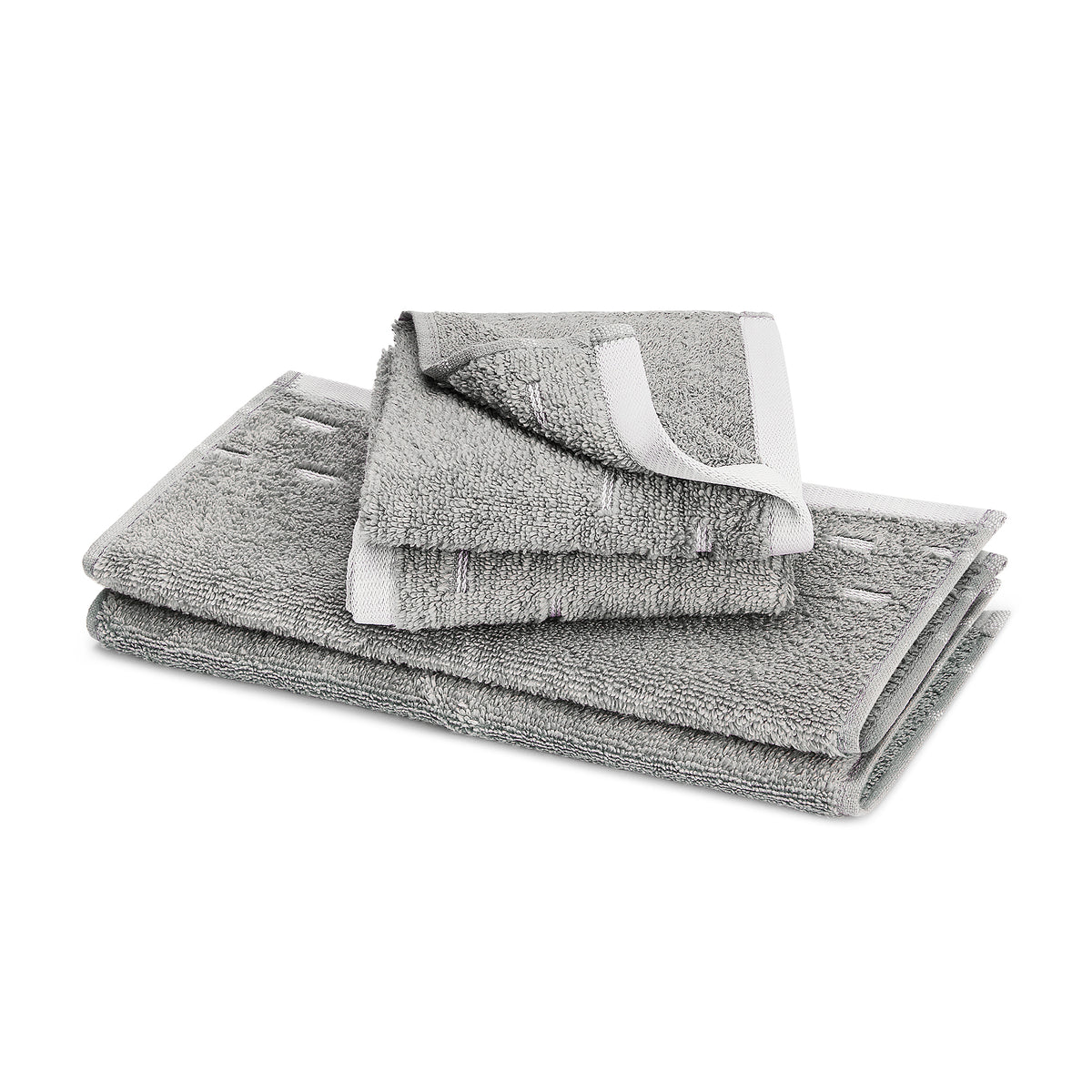 Airsoft 100% Cotton Face Towel Set (4 Pcs), 450 GSM, Solid, Grey