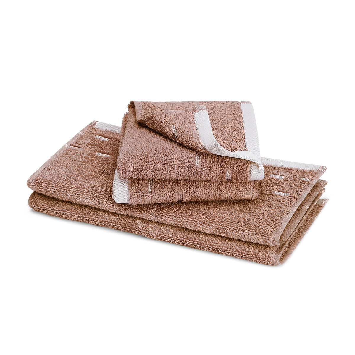 Airsoft 100% Cotton Face Towel Set (4 Pcs), 450 GSM, Solid, Light Brown