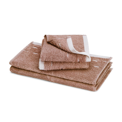 Airsoft 100% Cotton Face Towel Set (4 Pcs), 450 GSM, Solid, Light Brown
