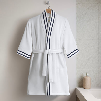 Airsoft 100% Cotton Medium Bath Robe, 300 GSM, Solid, White