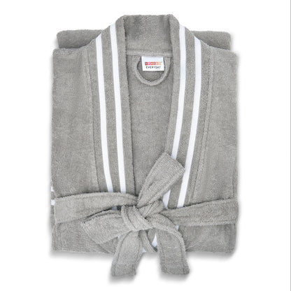 Airsoft 100% Cotton Bath Robe, 300 GSM, Solid, Grey