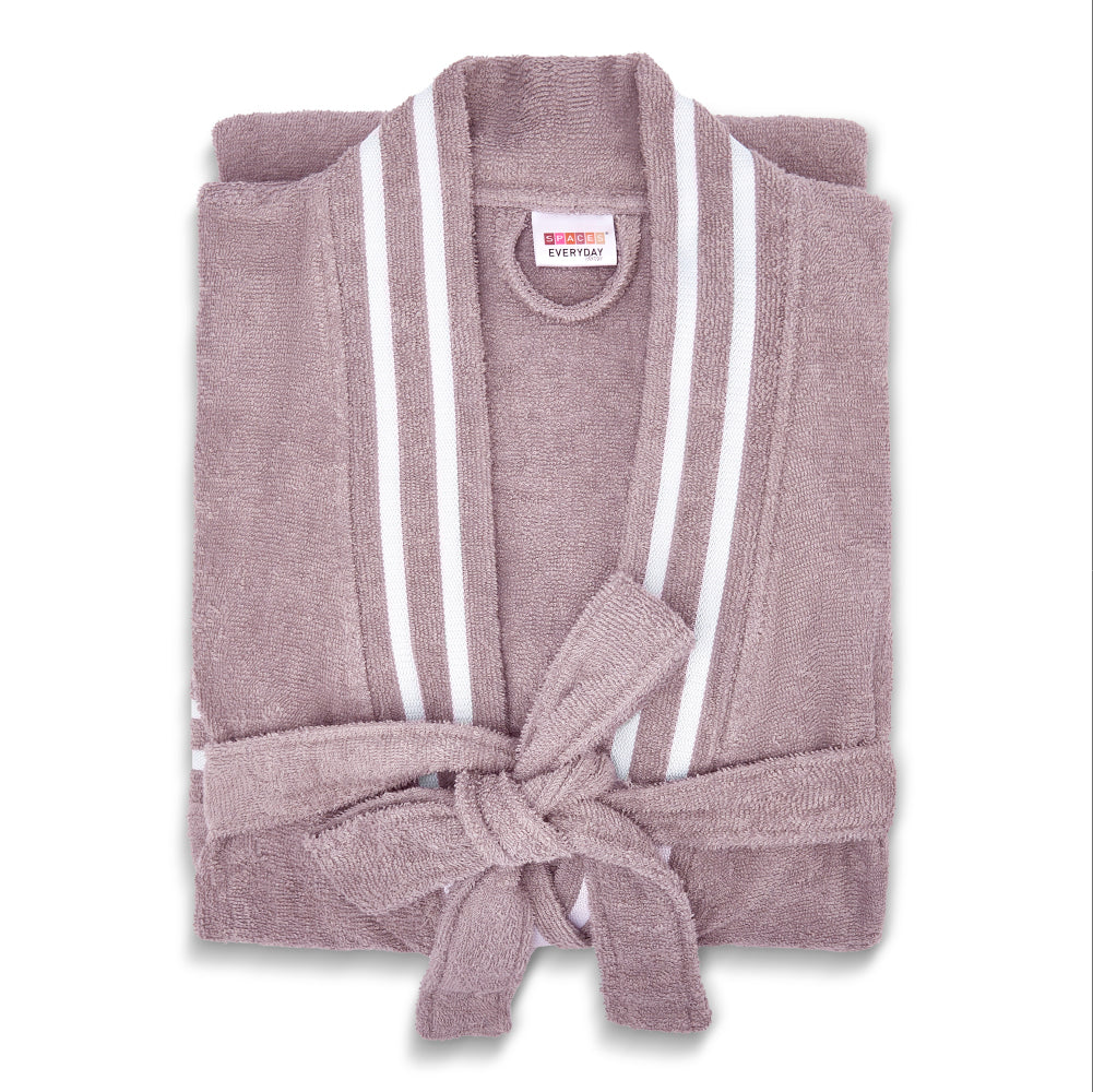 Airsoft 100% Cotton Medium Bath Robe, 300 GSM, Solid, Light Violet
