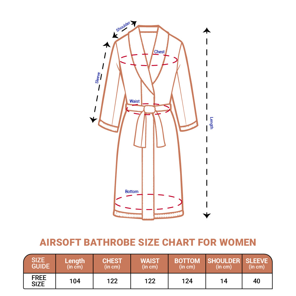 Airsoft 100% Cotton Bath Robe, 300 GSM, Solid, Light Brown