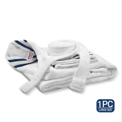 Airsoft 100% Cotton Bath Robe, 300 GSM, Solid, White