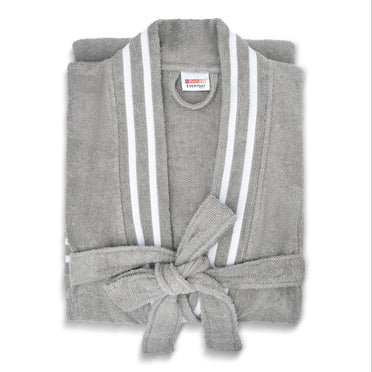 Airsoft 100% Cotton Large Bath Robe, 300 GSM, Solid, Grey