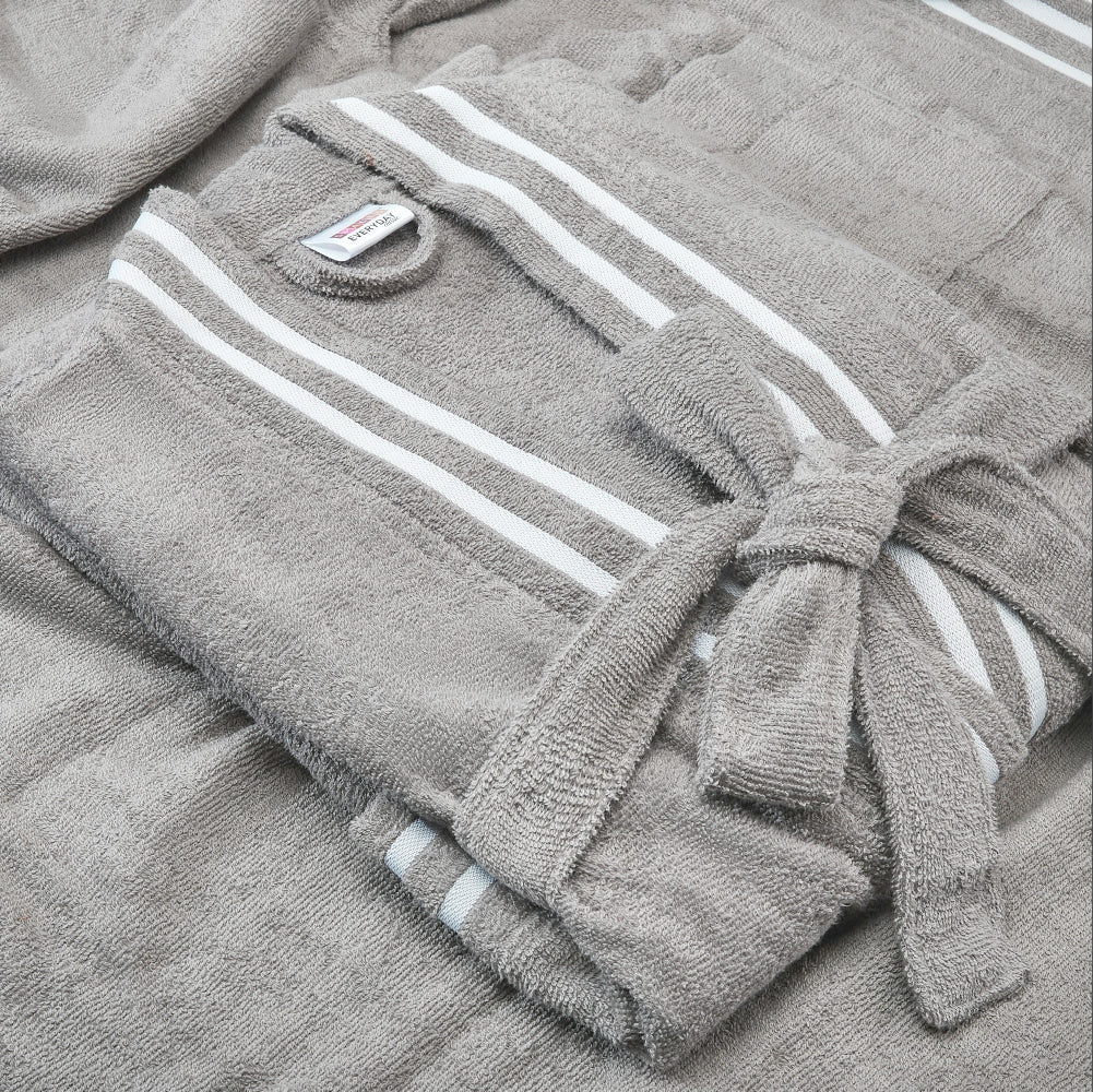 Airsoft 100% Cotton Bath Robe, 300 GSM, Solid, Grey
