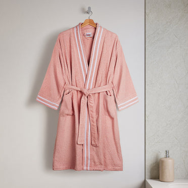 Airsoft 100% Cotton Large Bath Robe, 300 GSM, Solid, Blush