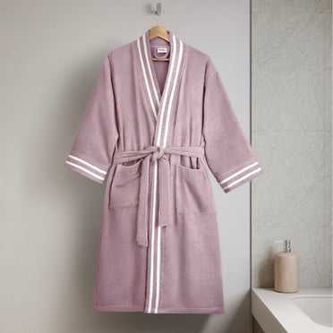 Airsoft 100% Cotton Bath Robe, 300 GSM, Solid, Light Violet