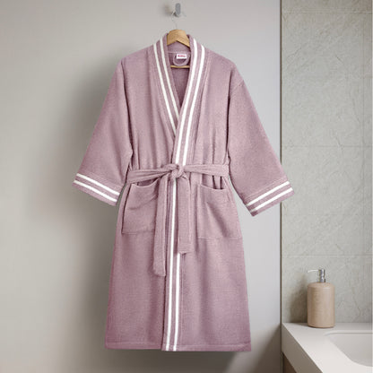 Airsoft 100% Cotton Bath Robe, 300 GSM, Solid, Light Violet