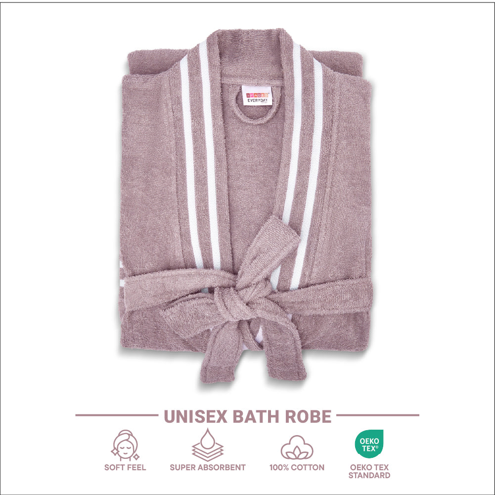 Airsoft 100% Cotton Bath Robe, 300 GSM, Solid, Light Violet