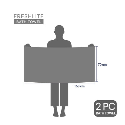 Freshlite 100% Cotton Bath Towel, 250 GSM, Solid, White