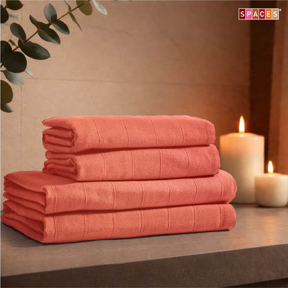 Freshlite 100% Cotton Bath Towel, 250 GSM, Solid, Red