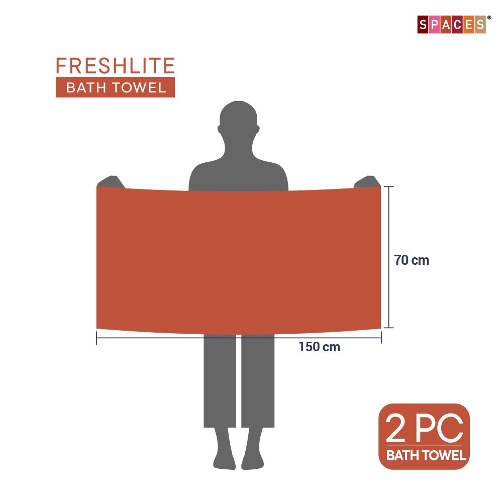 Freshlite 100% Cotton Bath Towel, 250 GSM, Solid, Red