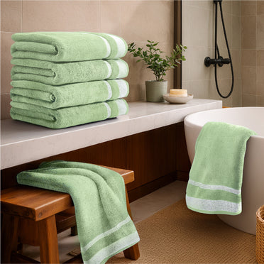 Hygro Hygro Cotton Bath Towel, 600 GSM, Solid, Light Green