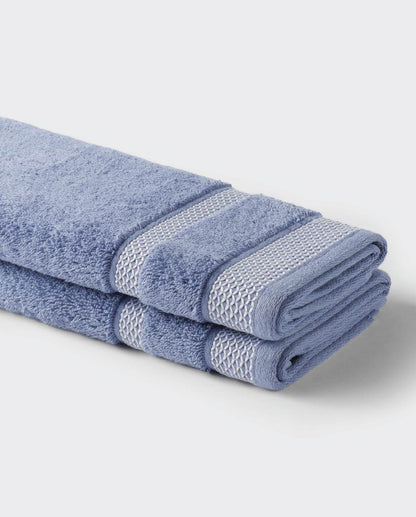 Hygro Cotton Hand Towel, 600 GSM, Solid, Blue