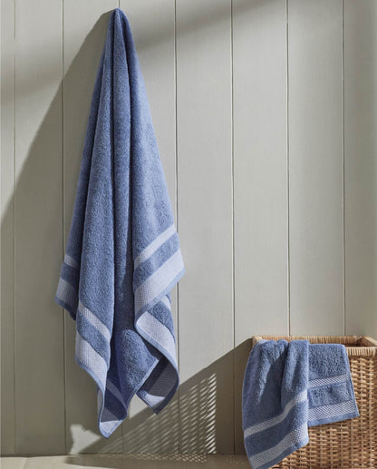 Hygro Cotton Hand Towel, 600 GSM, Solid, Blue
