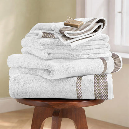 Spaces Hygro Cotton 600 GSM Dobby Bath Towels – 2 Pack, White