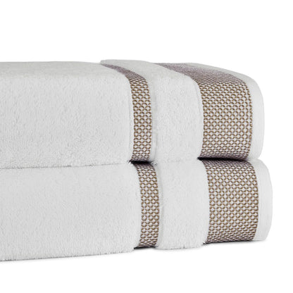 Spaces Hygro Cotton 600 GSM Dobby Bath Towels – 2 Pack, White